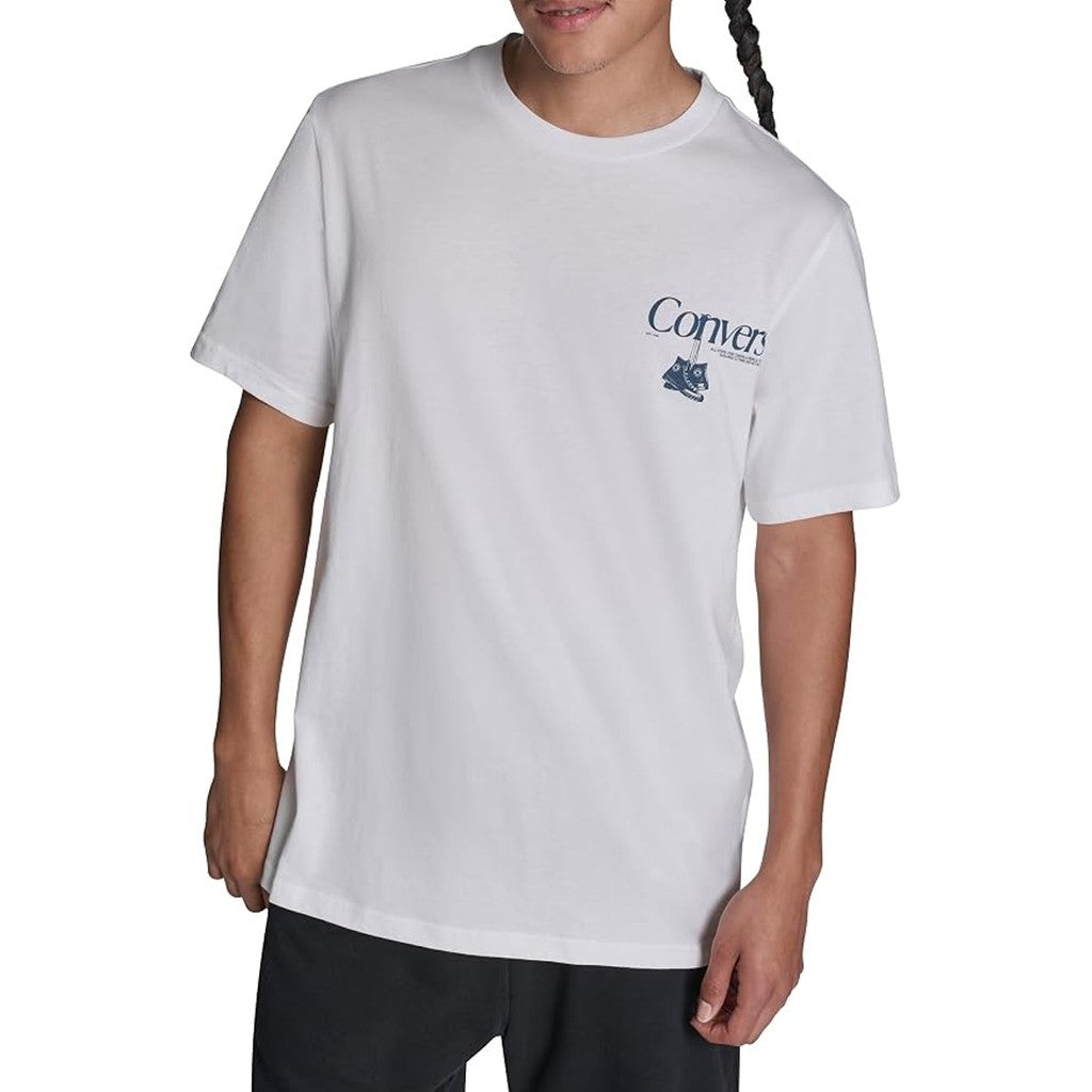 Converse T-shirt met print en bedrukt logo – Wit