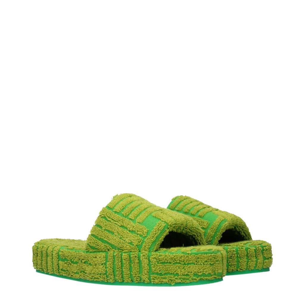Bottega Veneta Slippers met open neus en rubberen zool – Groen