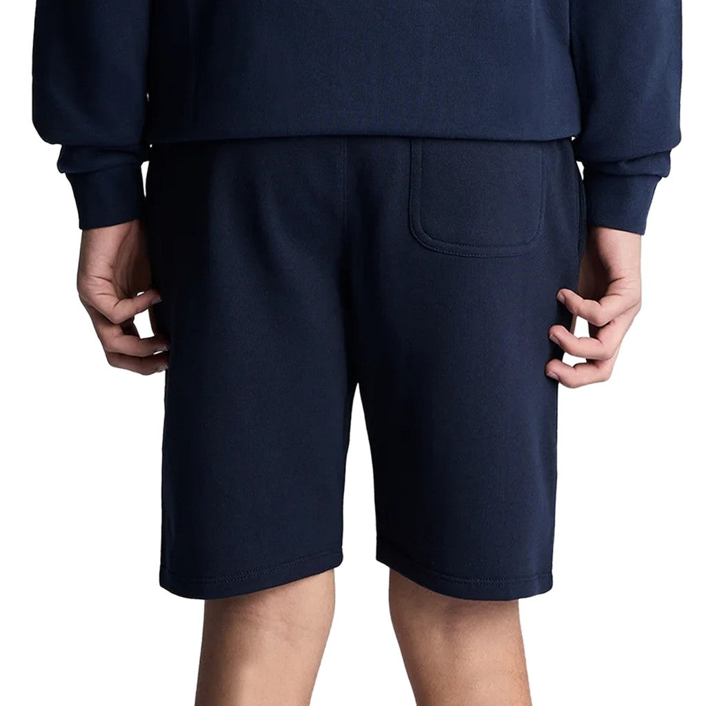 Lyle & Scott Kids Sportshort met trekkoord en logo – Marineblauw