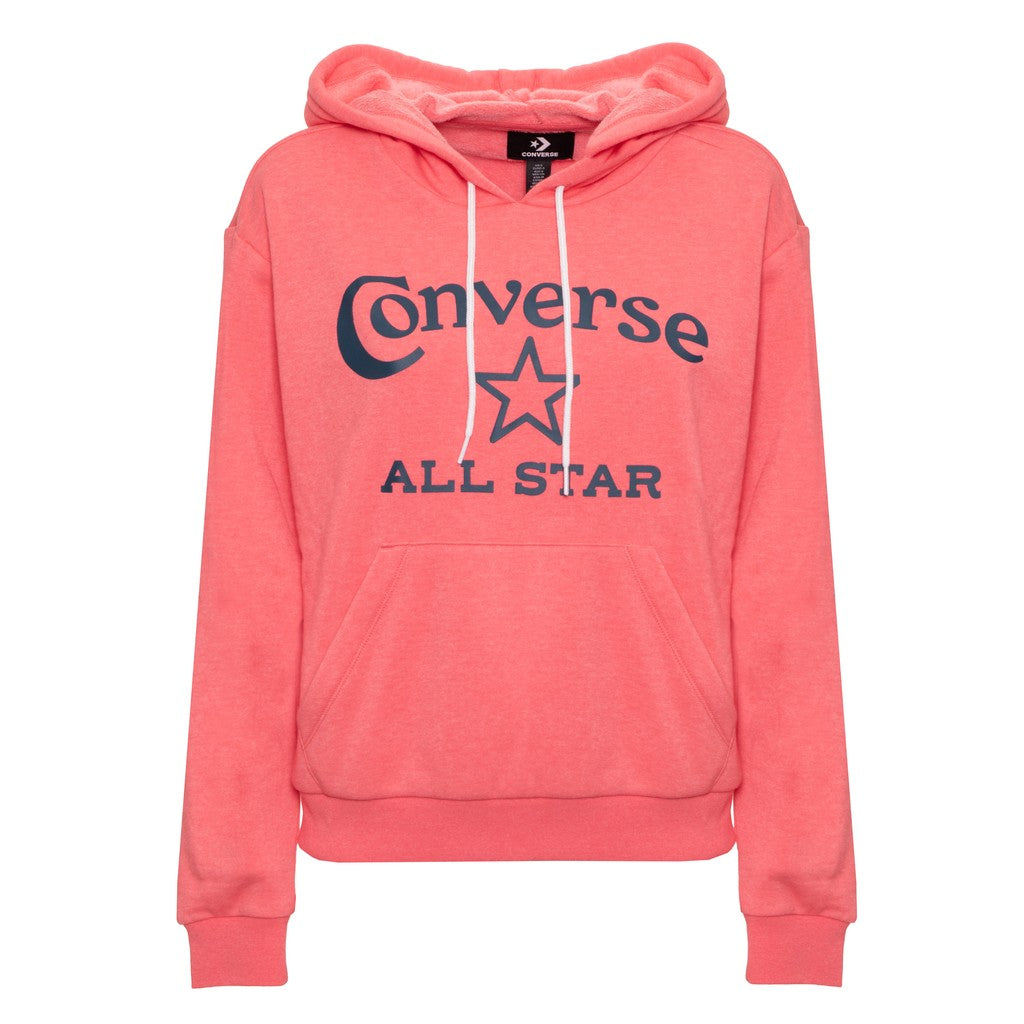 Converse Tweekleurige hoodie met fleece en bedrukt logo – Rood