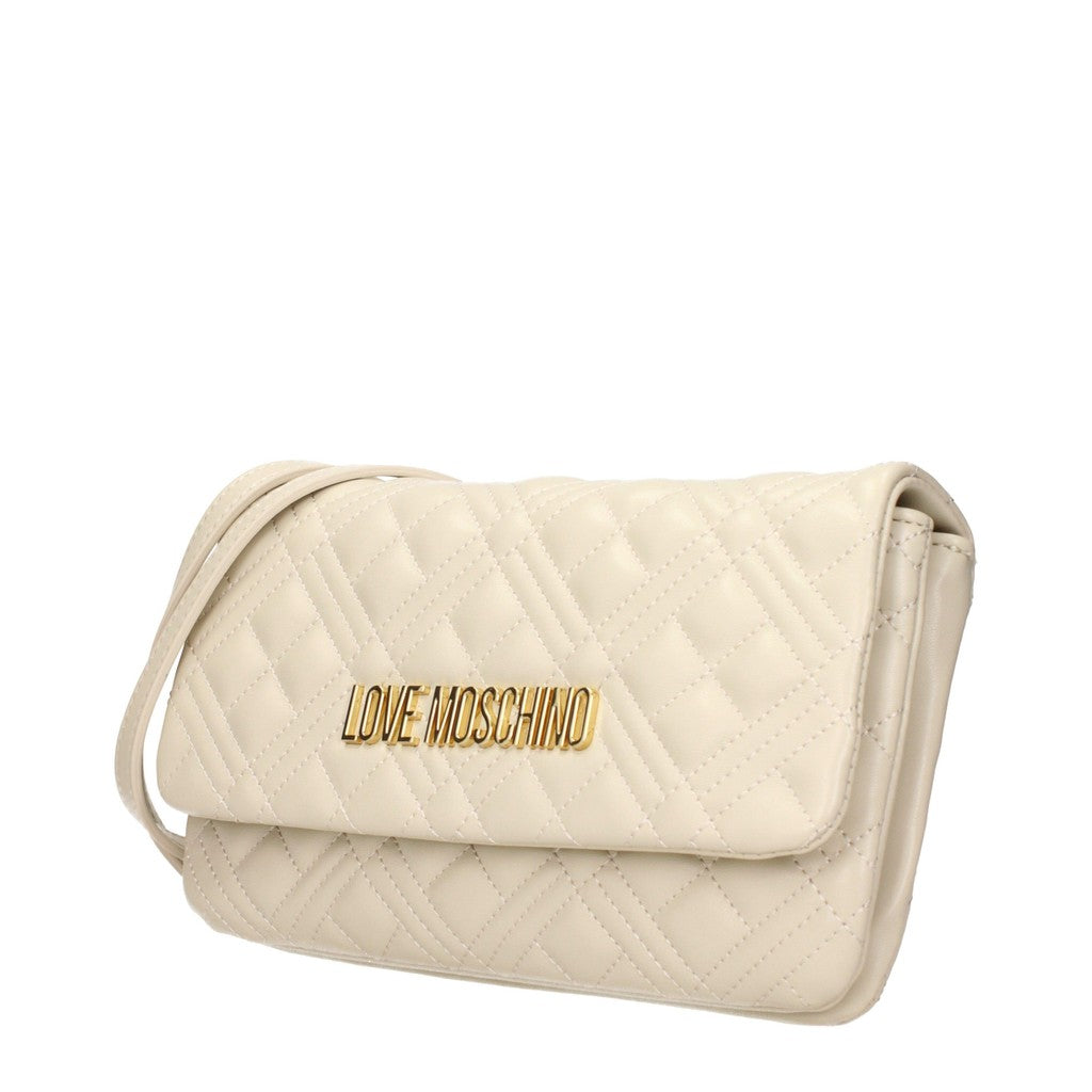 Love Moschino Platte crossbodytas met drie vakken – Ivoor