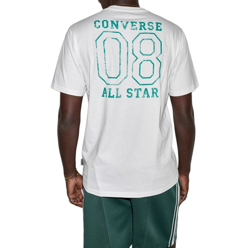 Converse T-shirt met print en bedrukt logo – Wit
