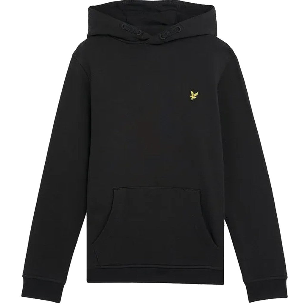 Lyle & Scott Kids Hoodie met grote zak en geborduurd logo – Zwart