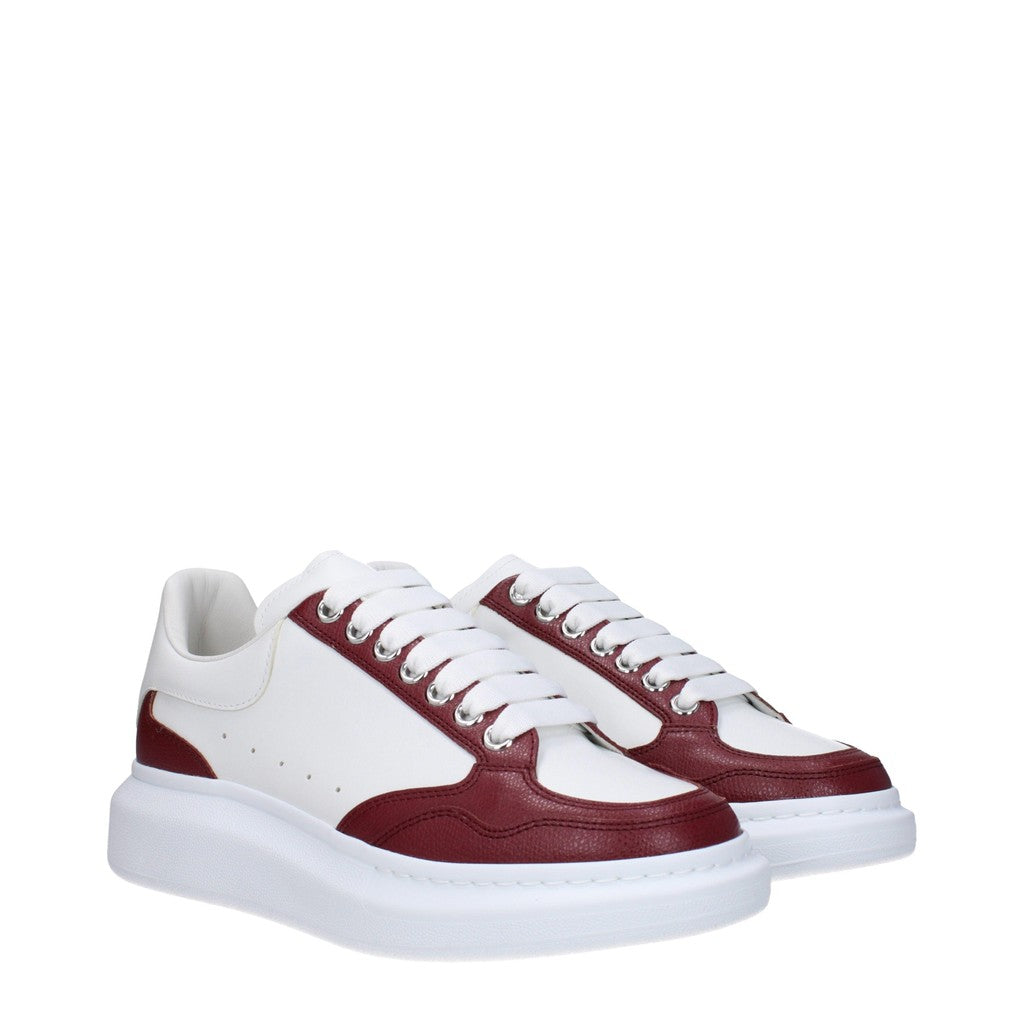 Alexander McQueen Oversized Sneakers met hak en rubberen zool – Wit / Bordeaux