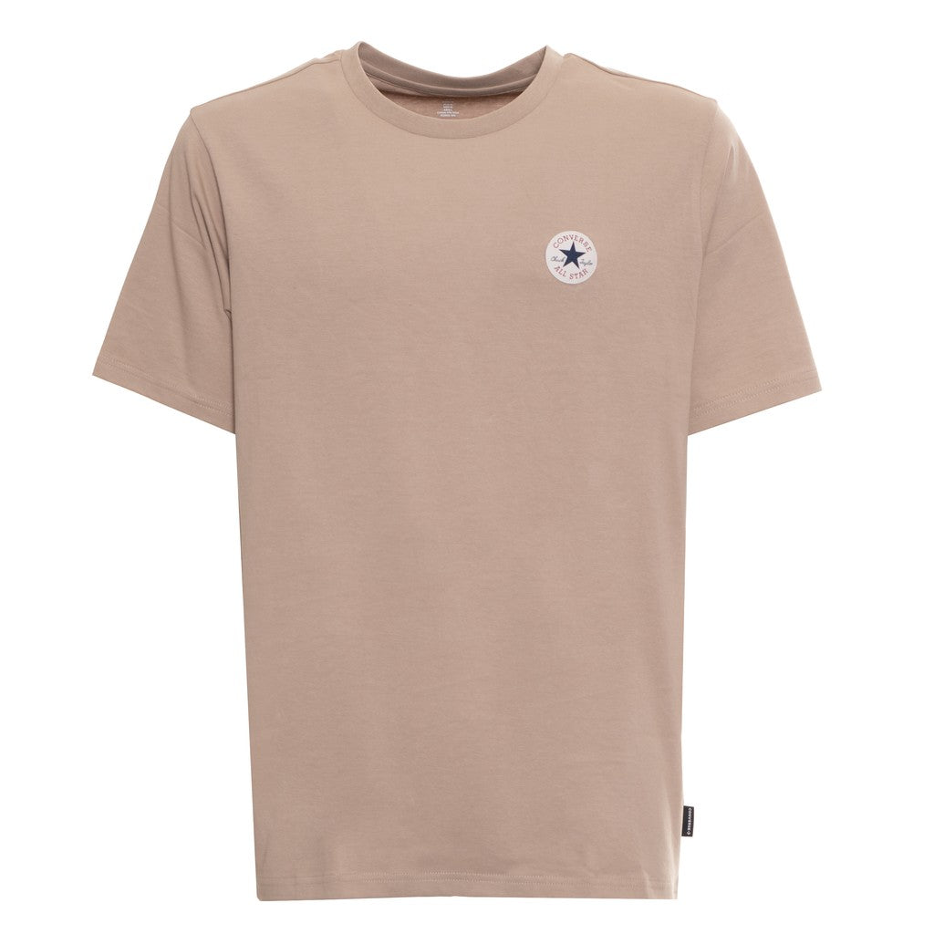Converse T-shirt met ronde hals en bedrukt logo – Beige