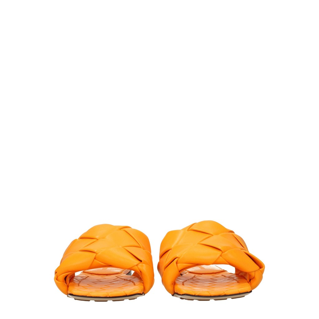 Bottega Veneta Leren sandalen met open neus – Oranje