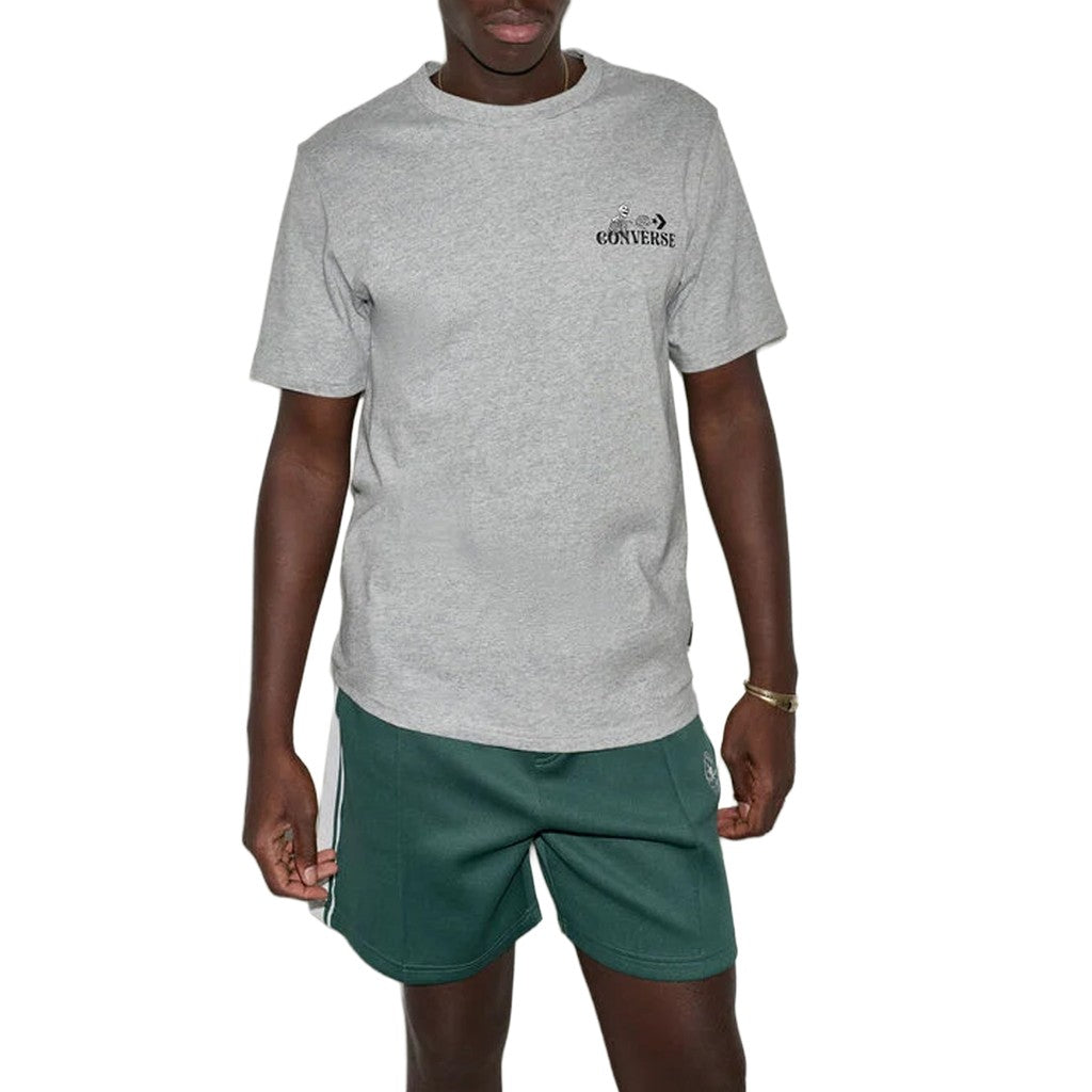 Converse T-shirt met print en bedrukt logo – Grijs