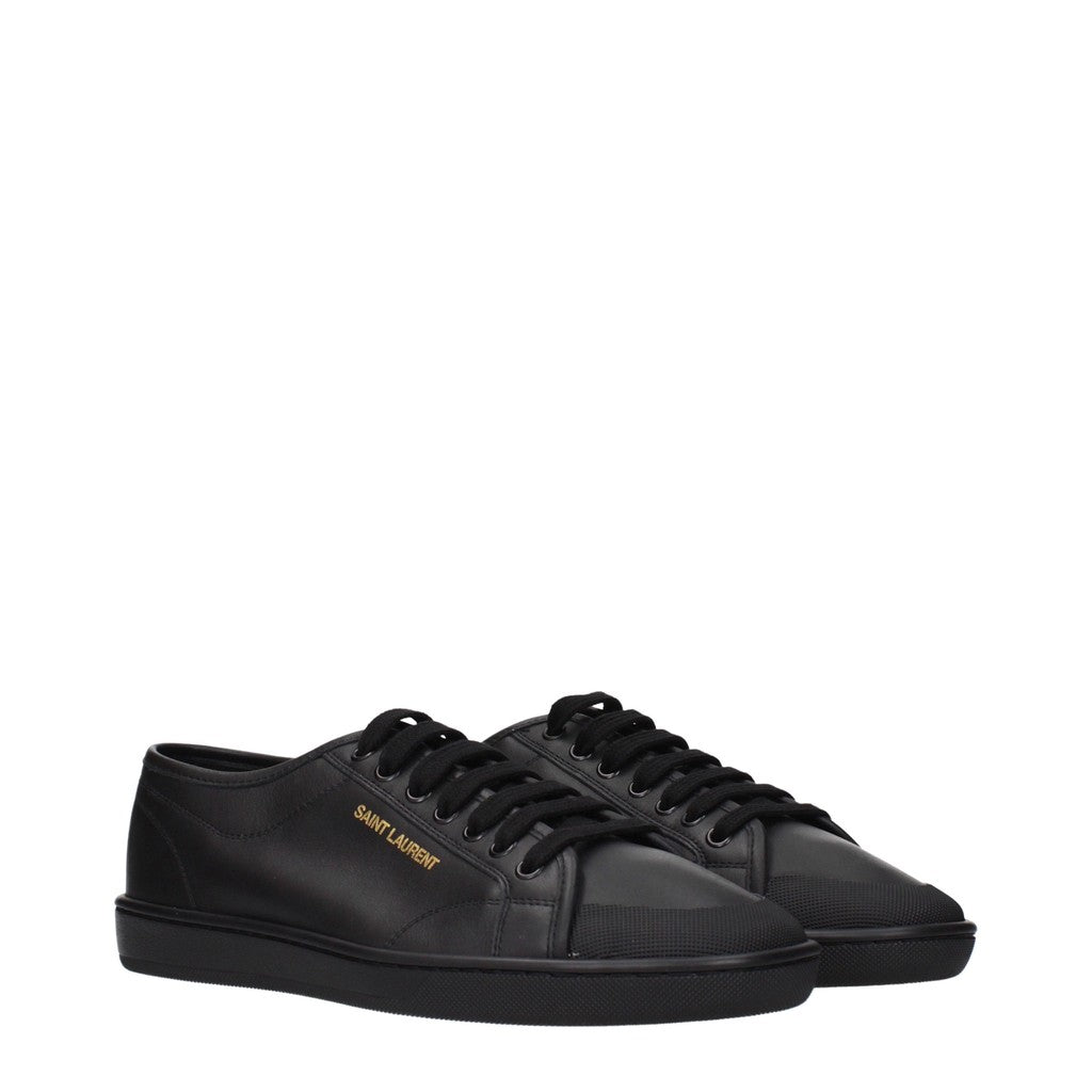 Saint Laurent Greenwich Sneakers met goudkleurige details – Zwart