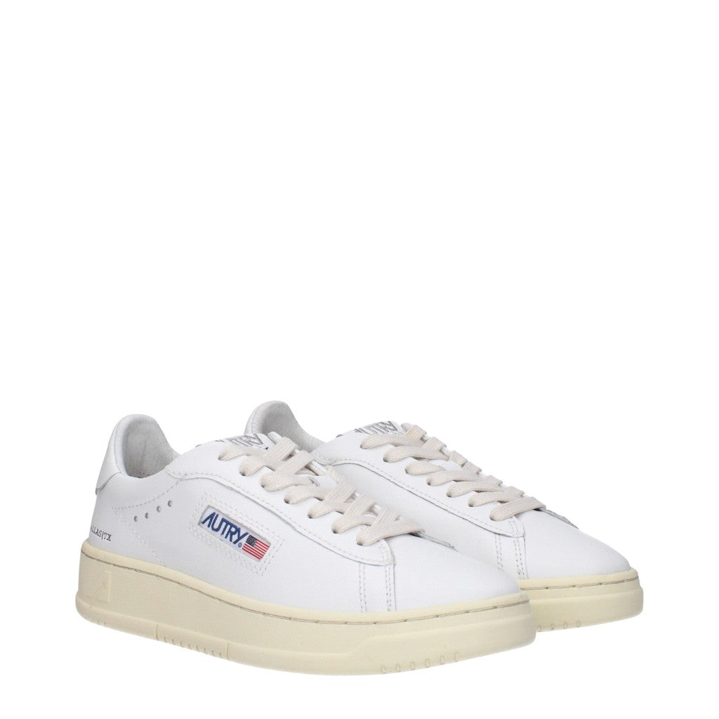 Autry Dallas Sneakers met ronde neus en rubberen zool – Wit