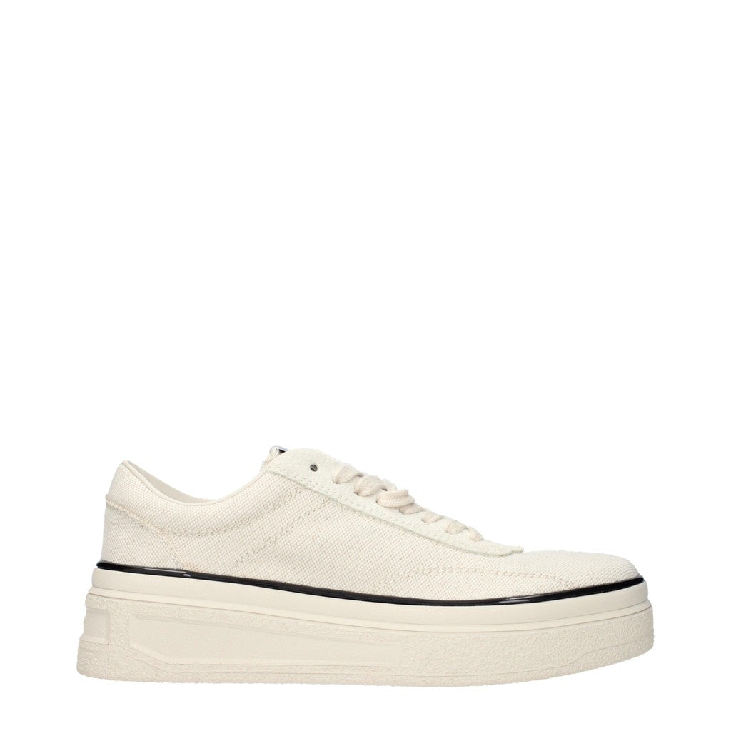 Jil Sander Sneakers van stof en leer met veters – Beige