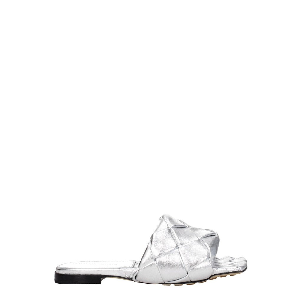 Bottega Veneta Leren sandalen met open neus – Zilver
