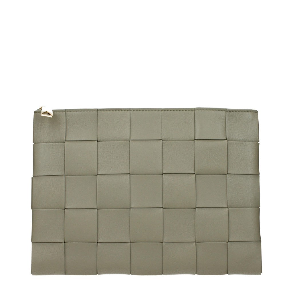 Bottega Veneta Handzame clutch met ritssluiting – Saliegroen