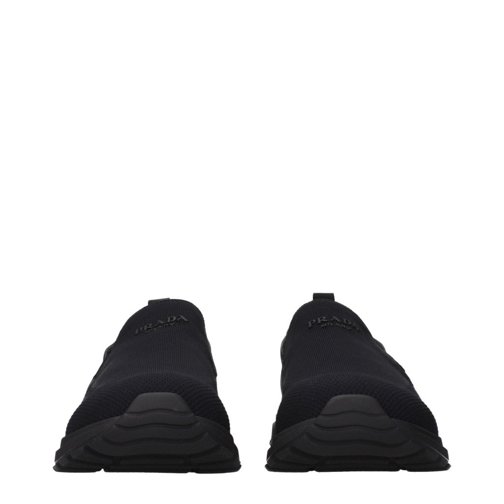Prada Gebreide slip-on sneakers – Zwart