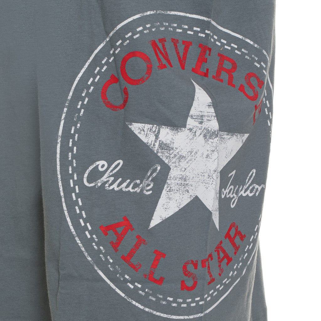 Converse T-shirt met print en bedrukt logo – Grijs
