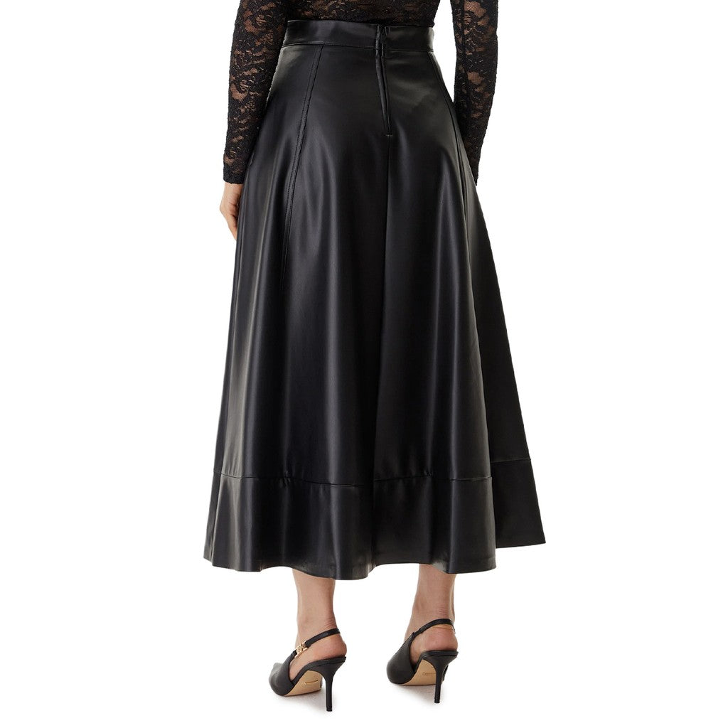 Guess Lange rok van imitatieleer – Zwart