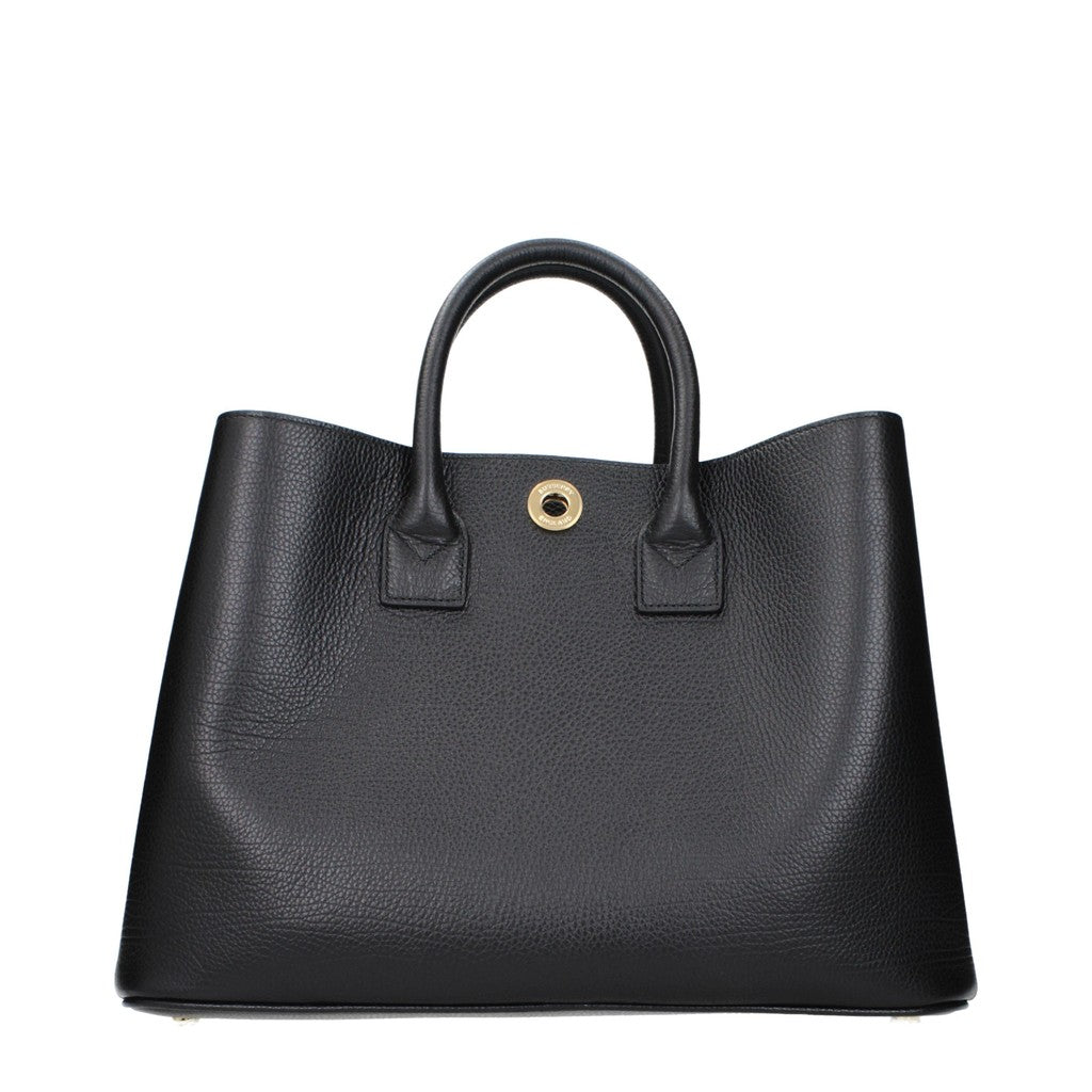 Burberry Handtas van leer en stof – Zwart
