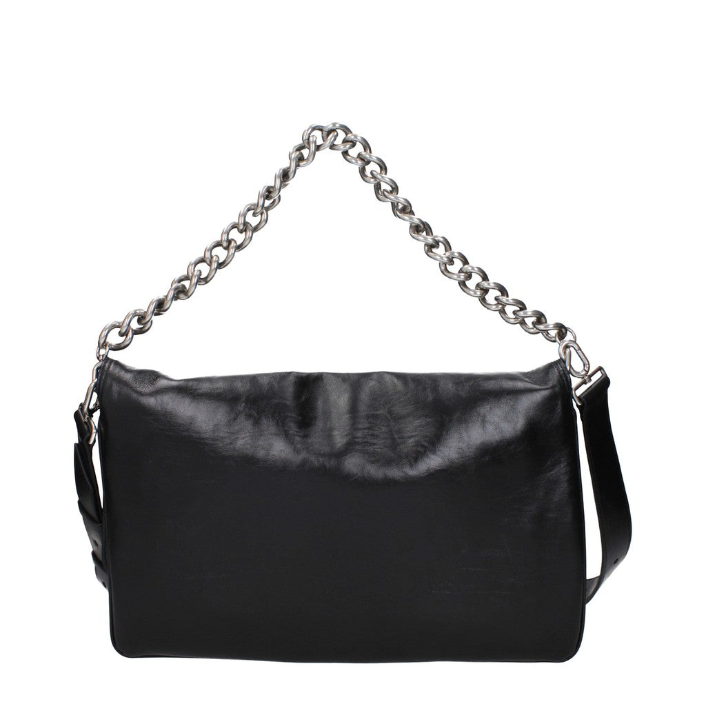Balenciaga Platte leren schoudertas – Zwart