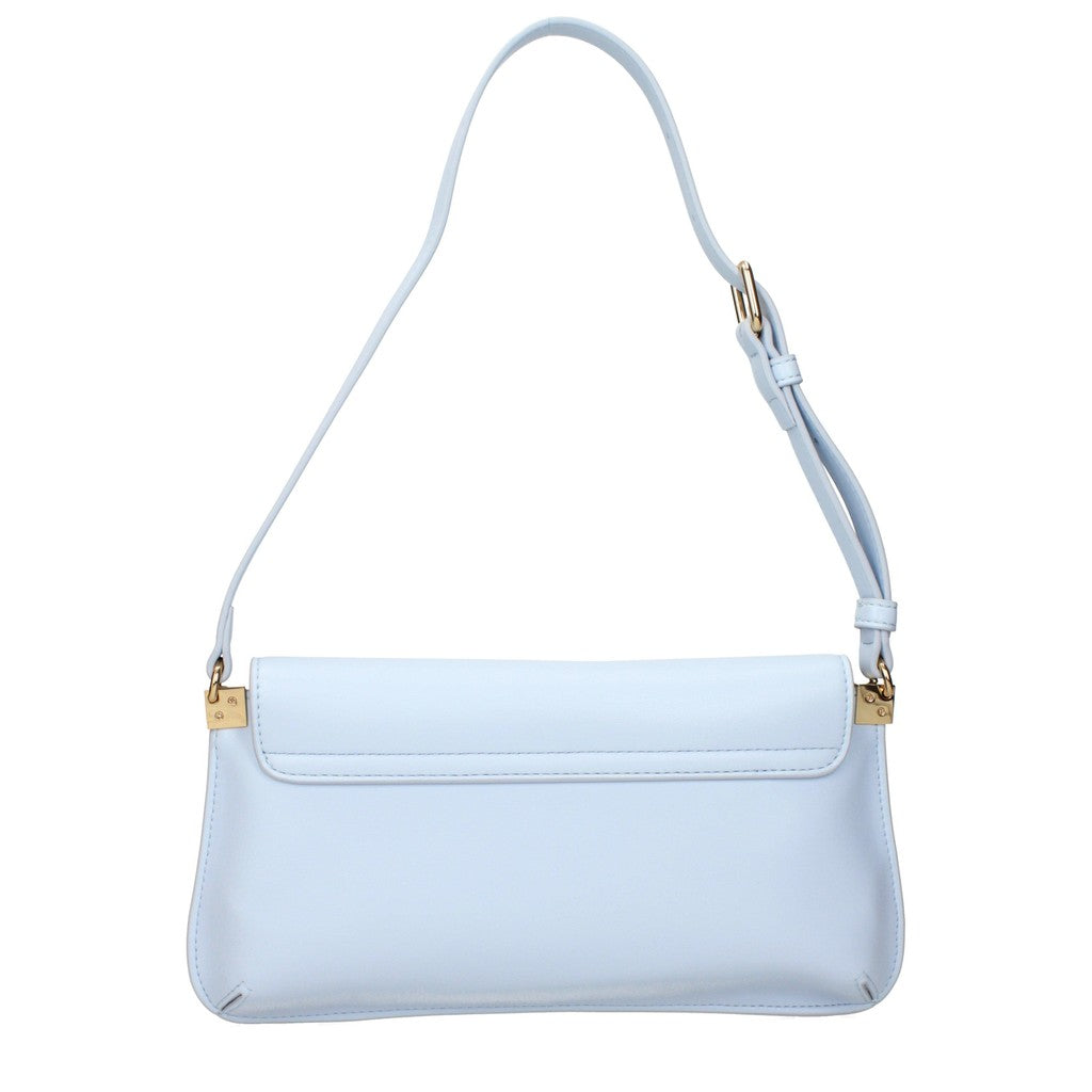 Love Moschino Slank schoudertasje met goudkleurige details – Lichtblauw