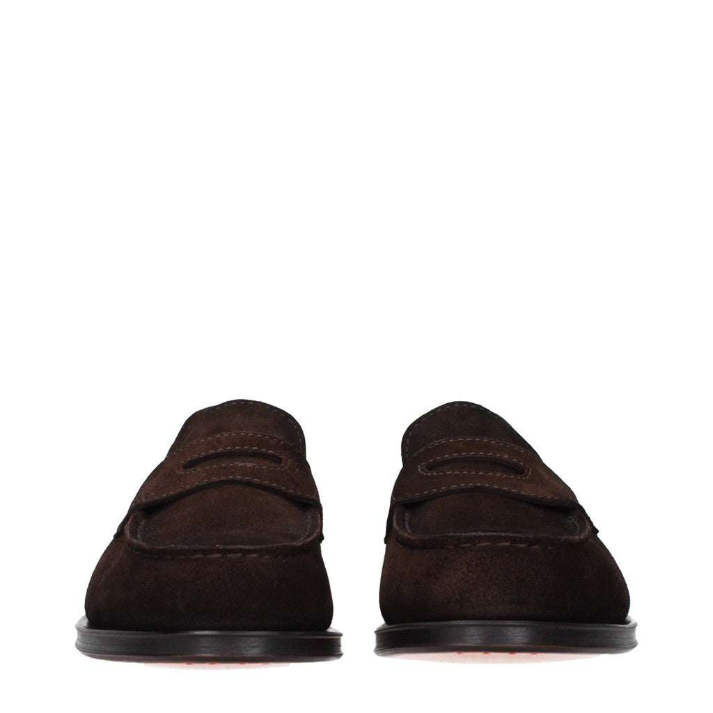 Santoni Suède loafers – Bruin