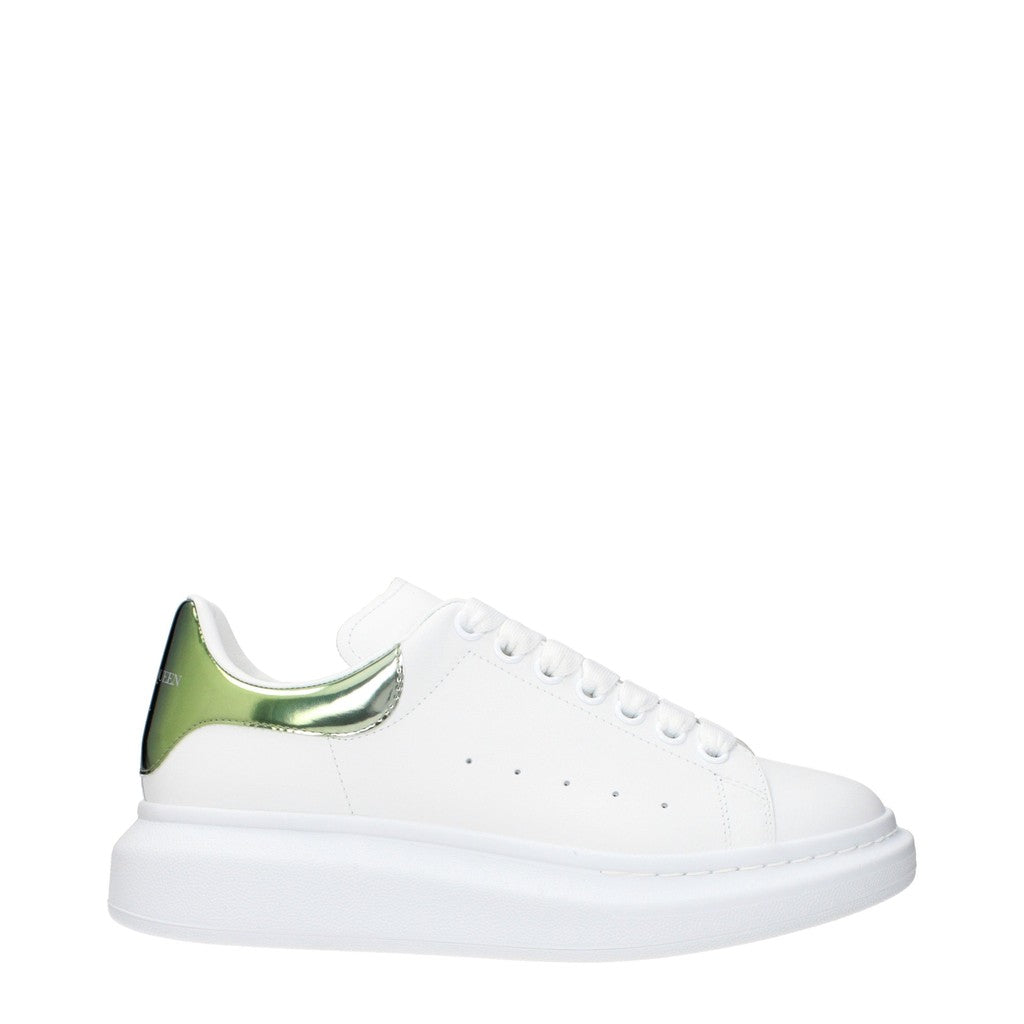 Alexander McQueen Oversized Sneakers met veters en hak – Wit / Groen