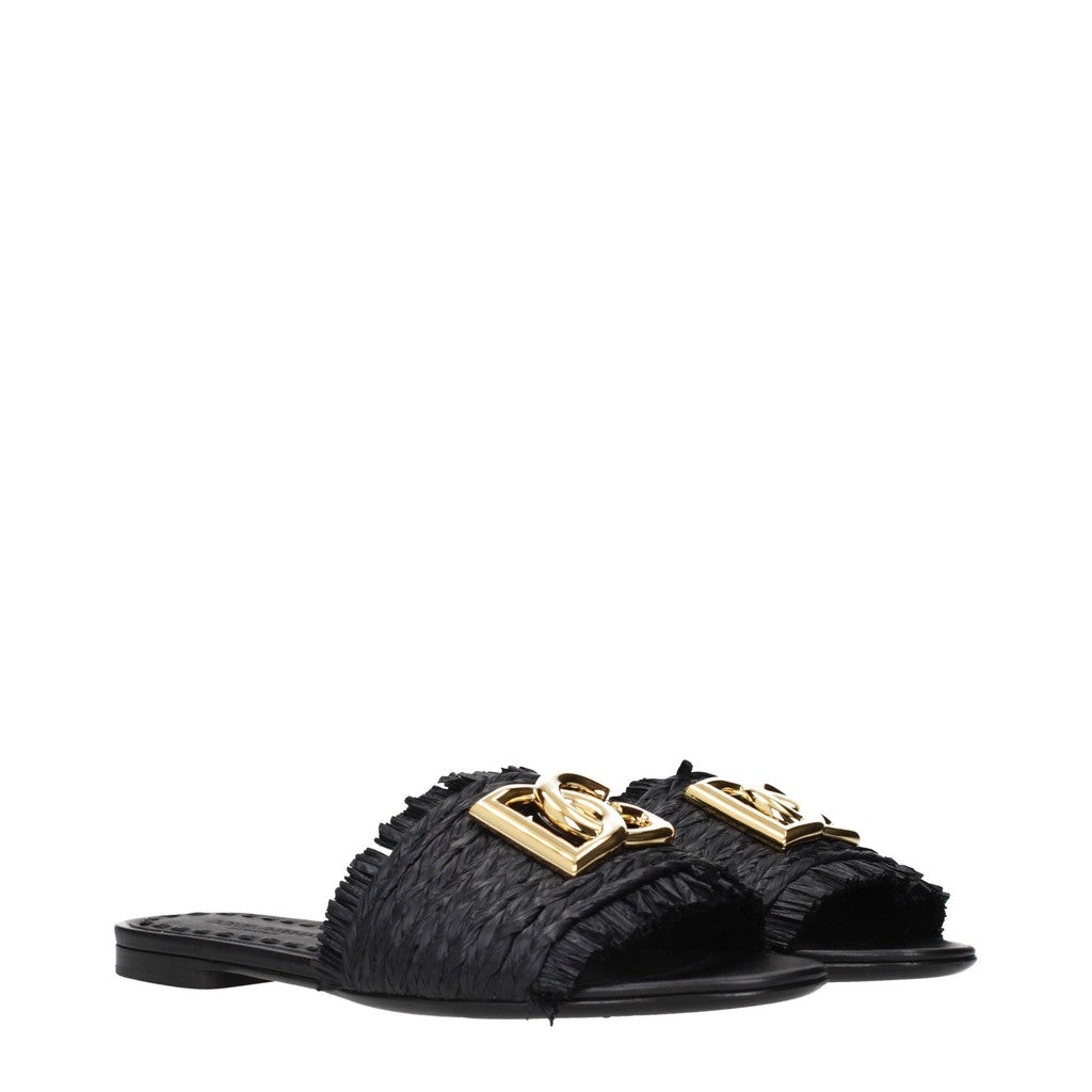 Dolce & Gabbana Sandalen met open neus en leren zool – Zwart