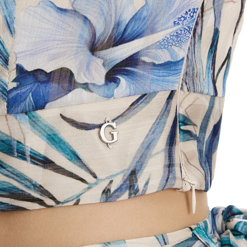 Guess Top met schouderbandjes en dessin – Blauw / Groen