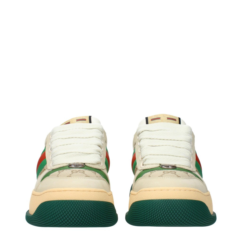 Gucci Screener Sneakers – Beige / Groen