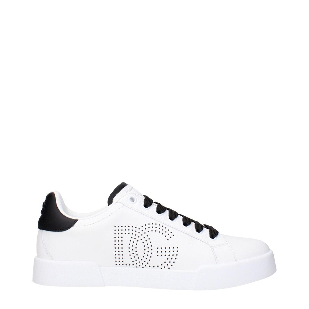 Dolce & Gabbana Leren sneakers – Wit / Zwart