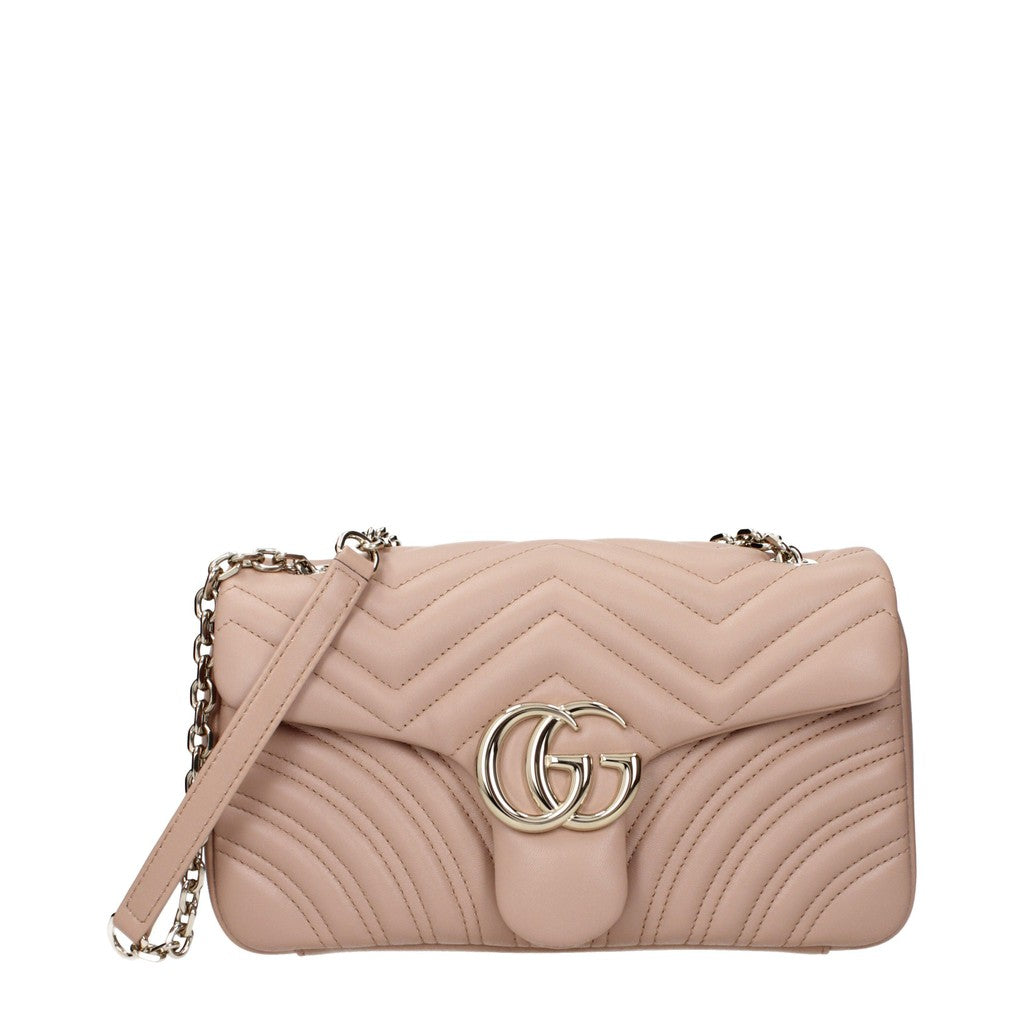 Gucci GG Marmont Schoudertas met drukknoop – Lichtroze