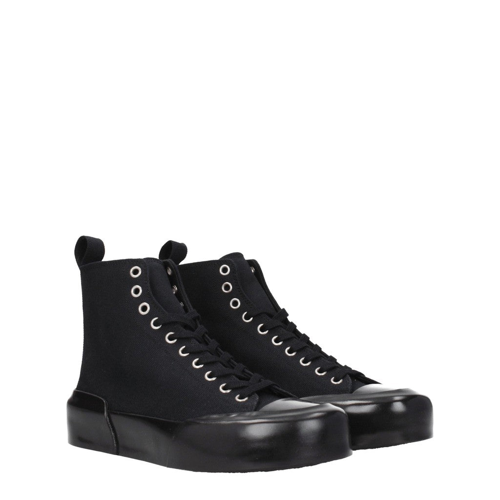 Jil Sander Sneakers van textiel met hak – Zwart
