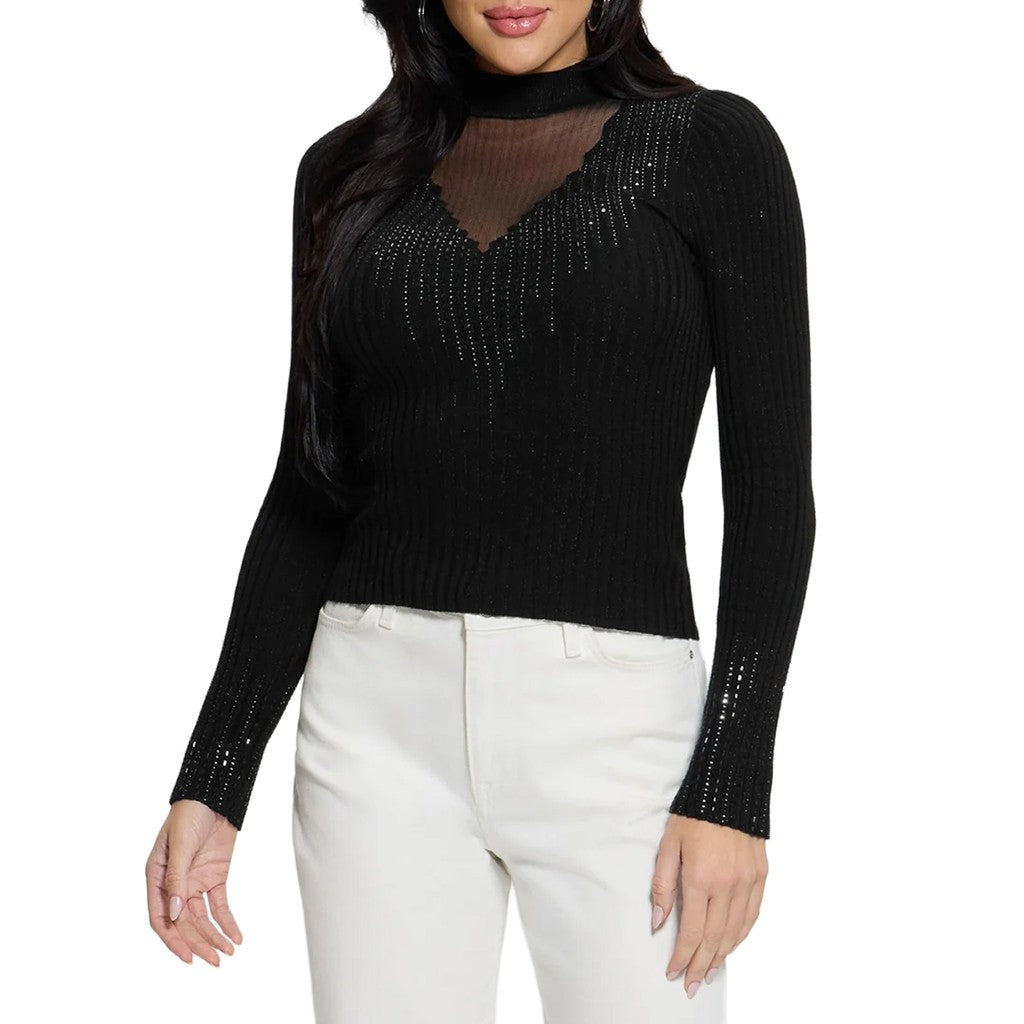 Guess Trui met opstaande kraag – Zwart