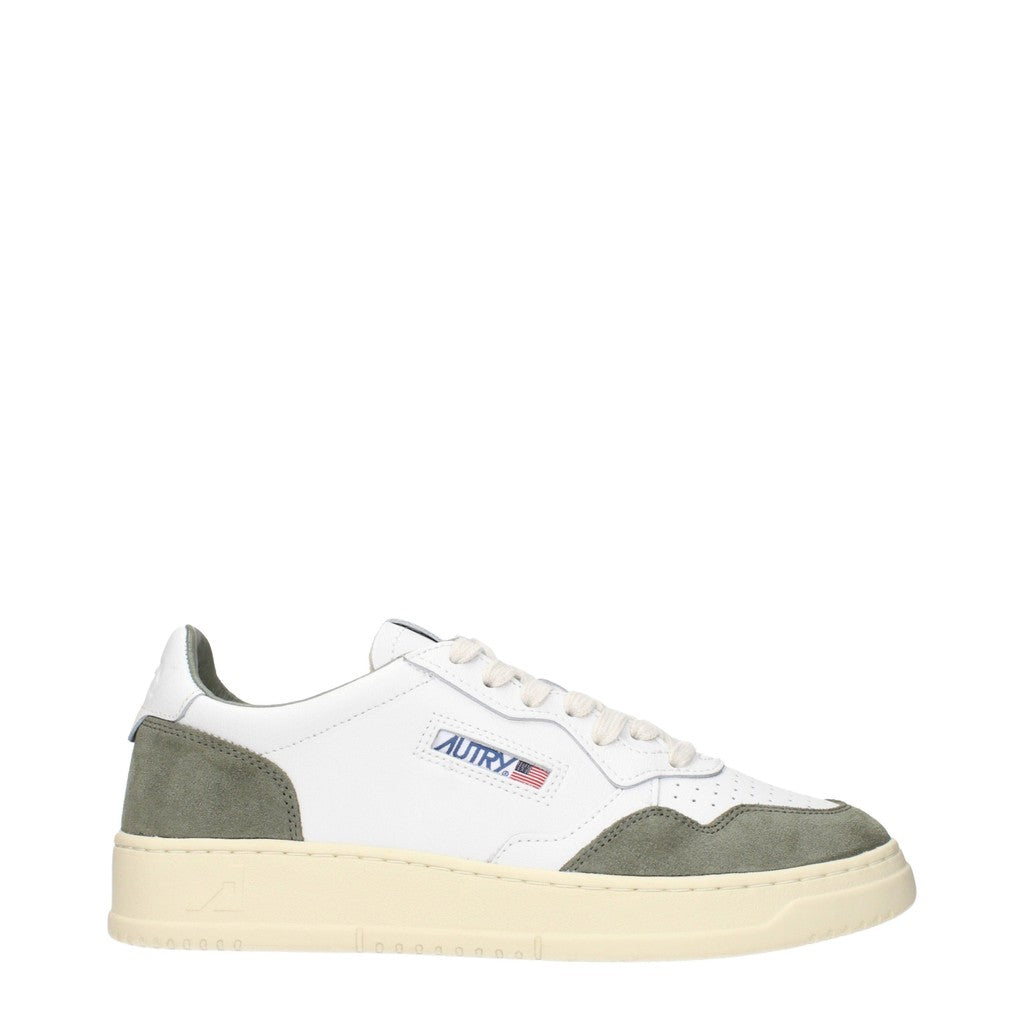 Autry Medalist Sneakers van leer en suède met veters – Wit / Groen