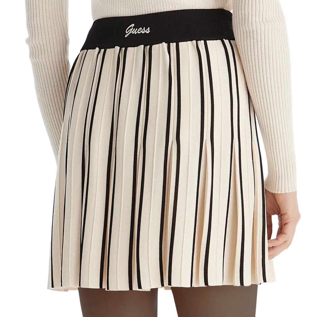 Guess A-lijn rok met logo – Wit / Zwart