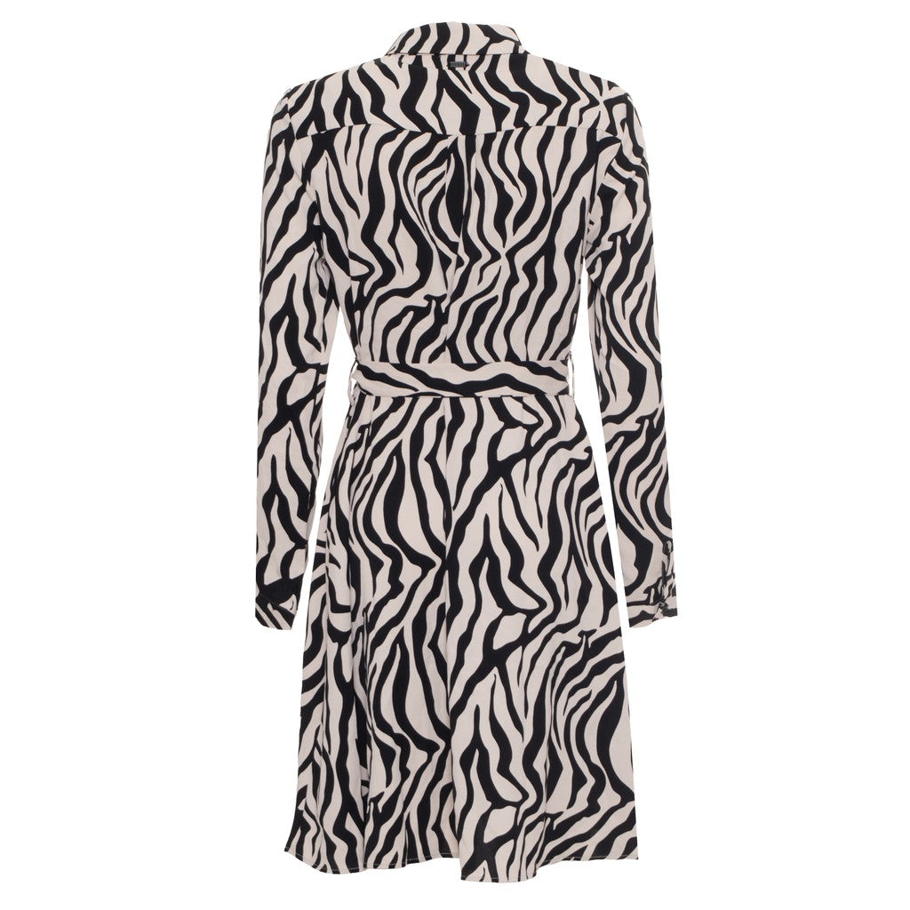 Guess Jurk met knoopsluiting en ceintuur – Zwart / Wit