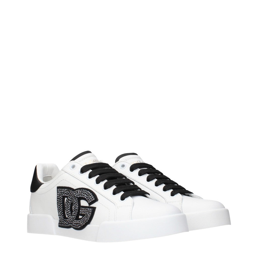 Dolce & Gabbana Sneakers met veters – Wit / Zwart