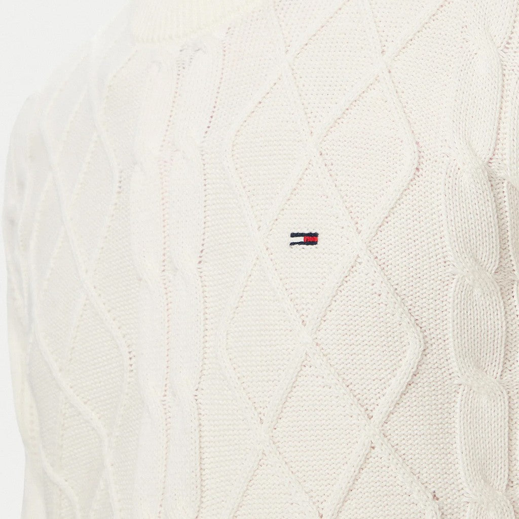 Tommy Jeans Regular Fit Effen trui met ronde hals – Gebroken wit