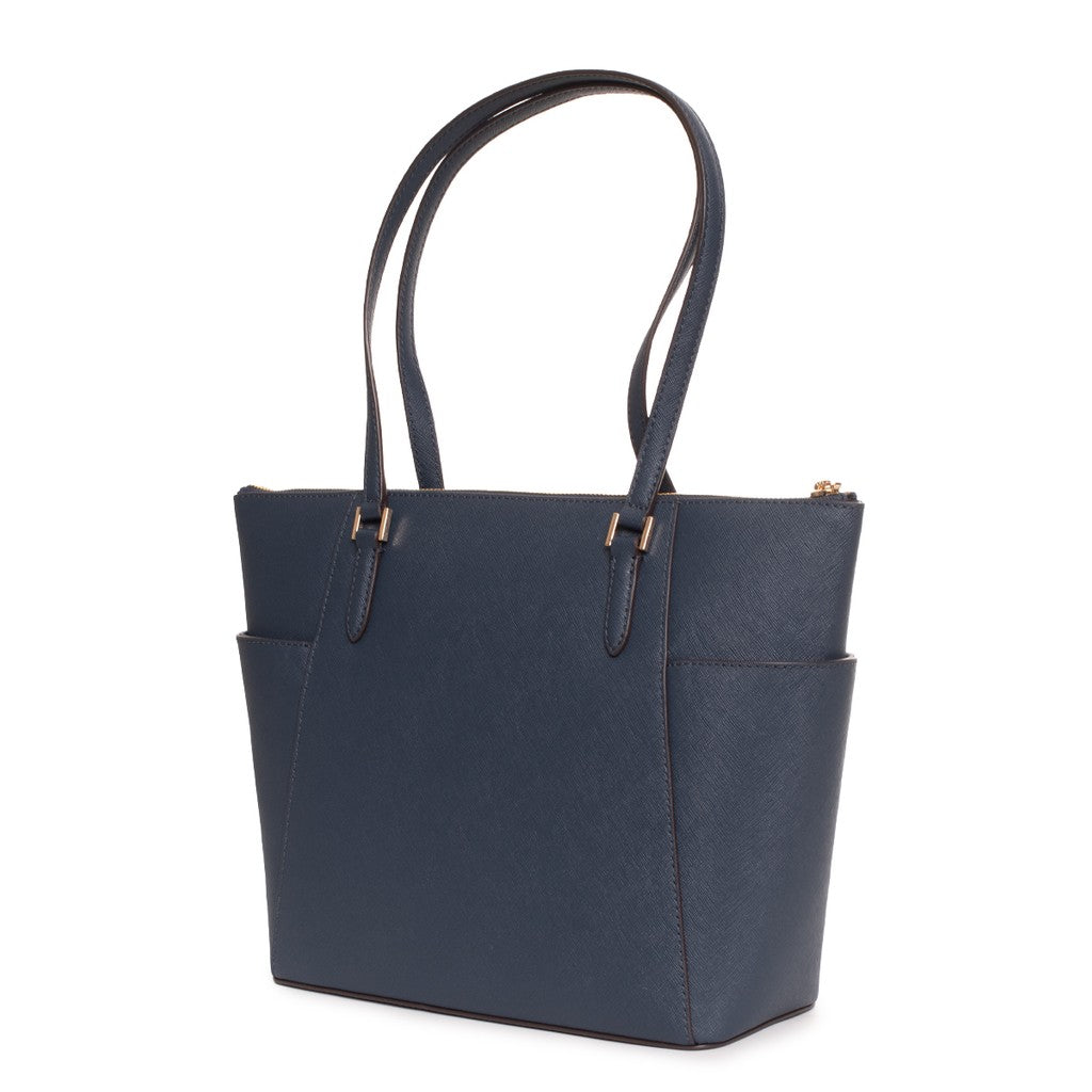 Michael Kors Charlotte Shopper met logo en ritssluiting – Marineblauw