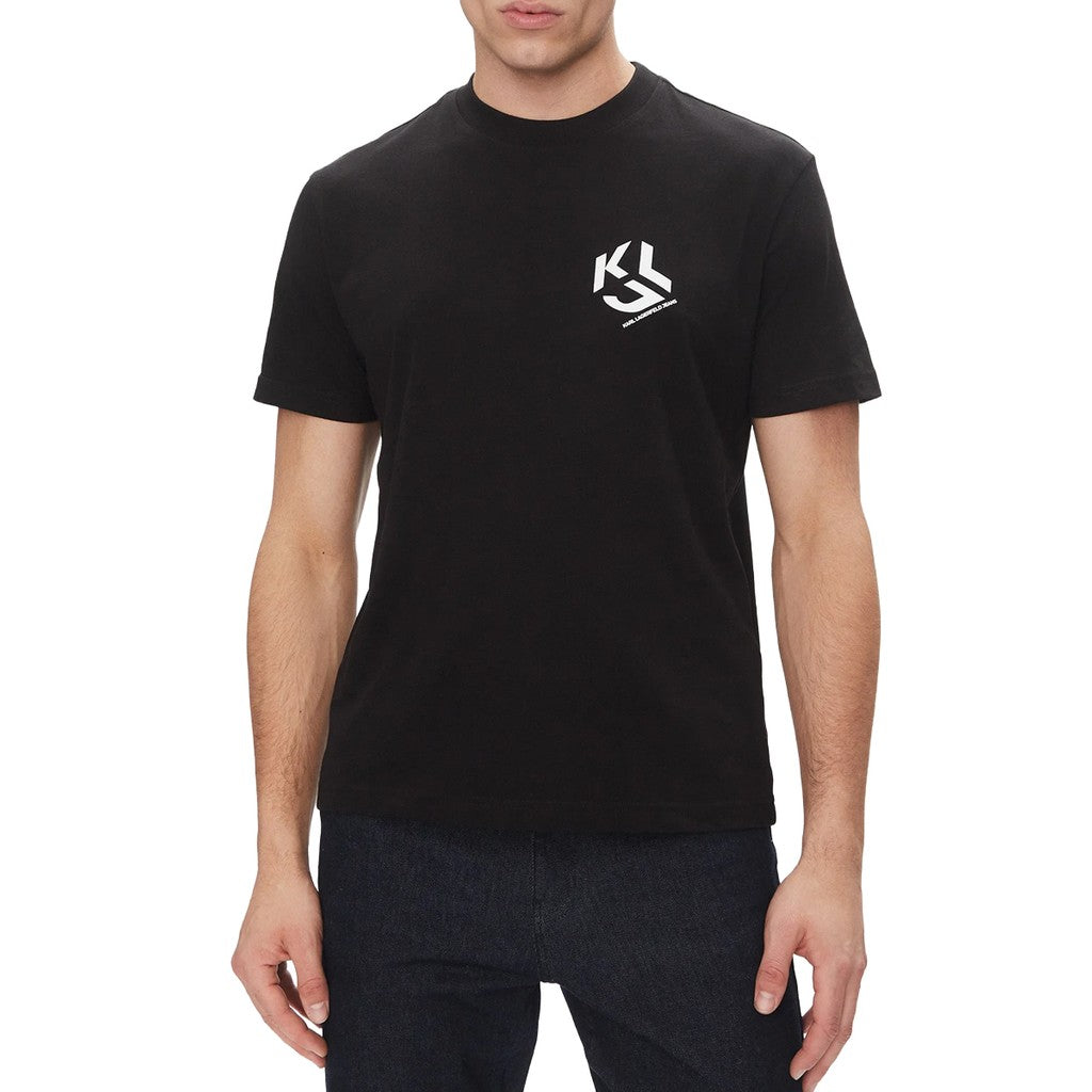 Karl Lagerfeld T-shirt met monogram – Zwart