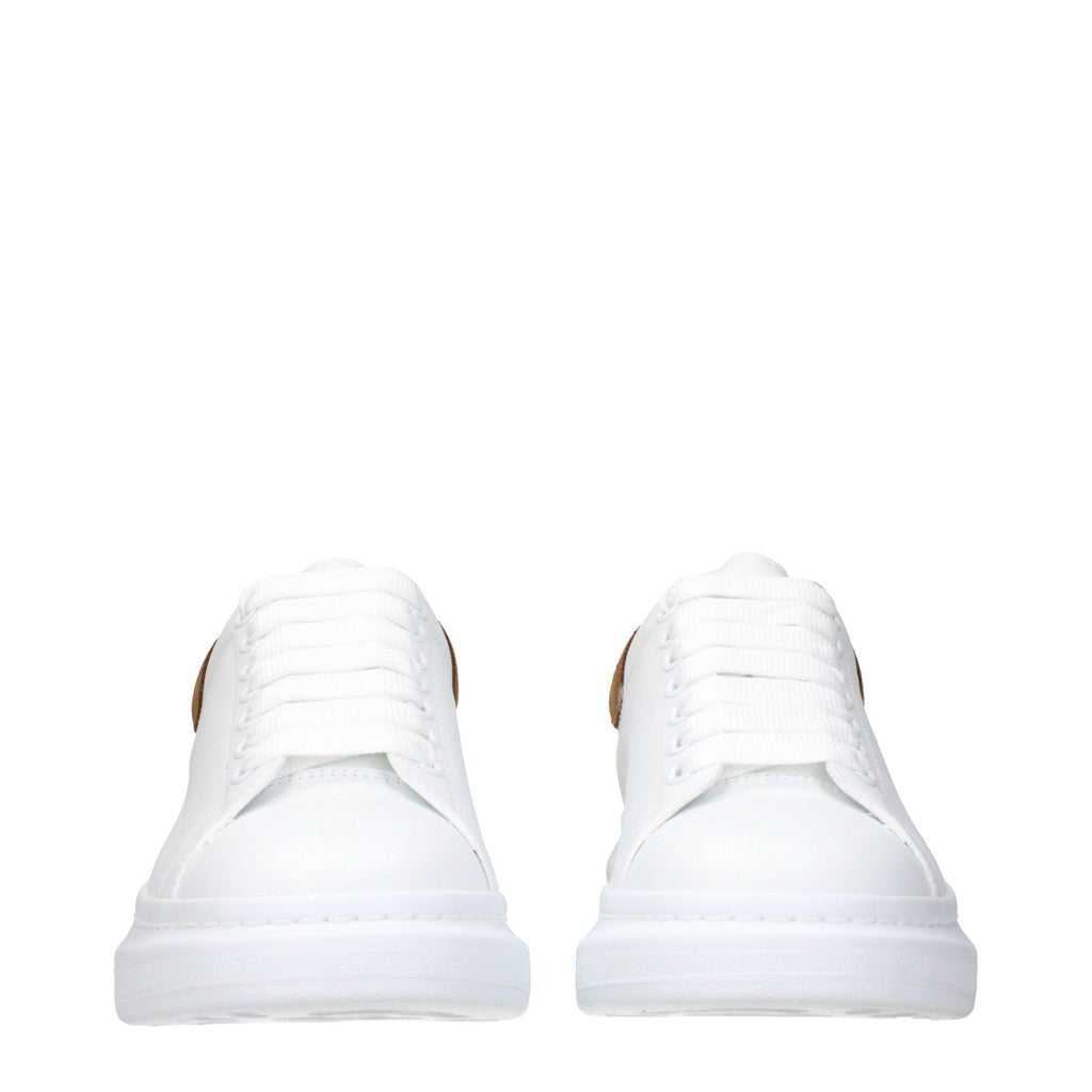 Alexander McQueen Oversized Sneakers van leer en suède met veters – Wit / Bruin