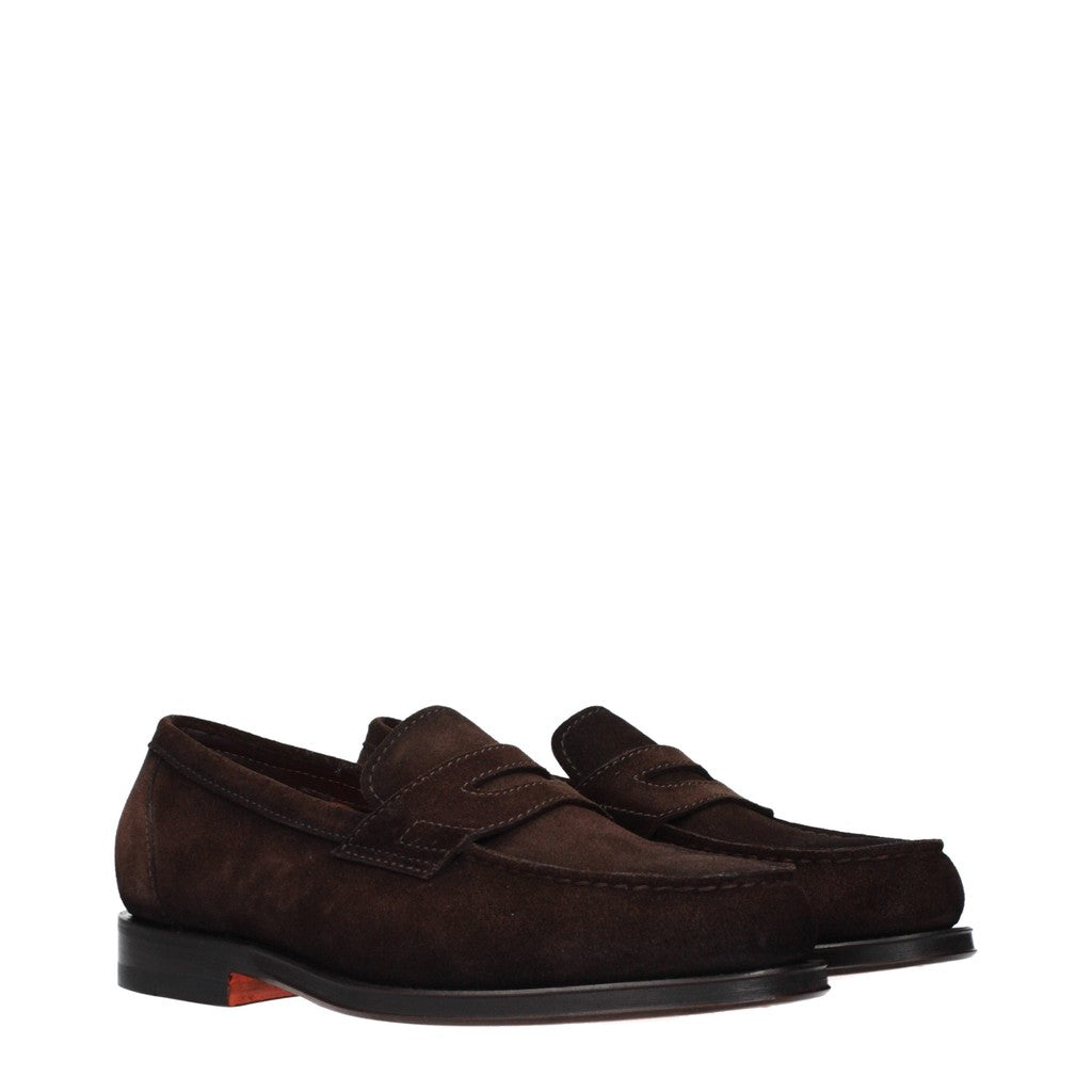 Santoni Suède loafers – Bruin