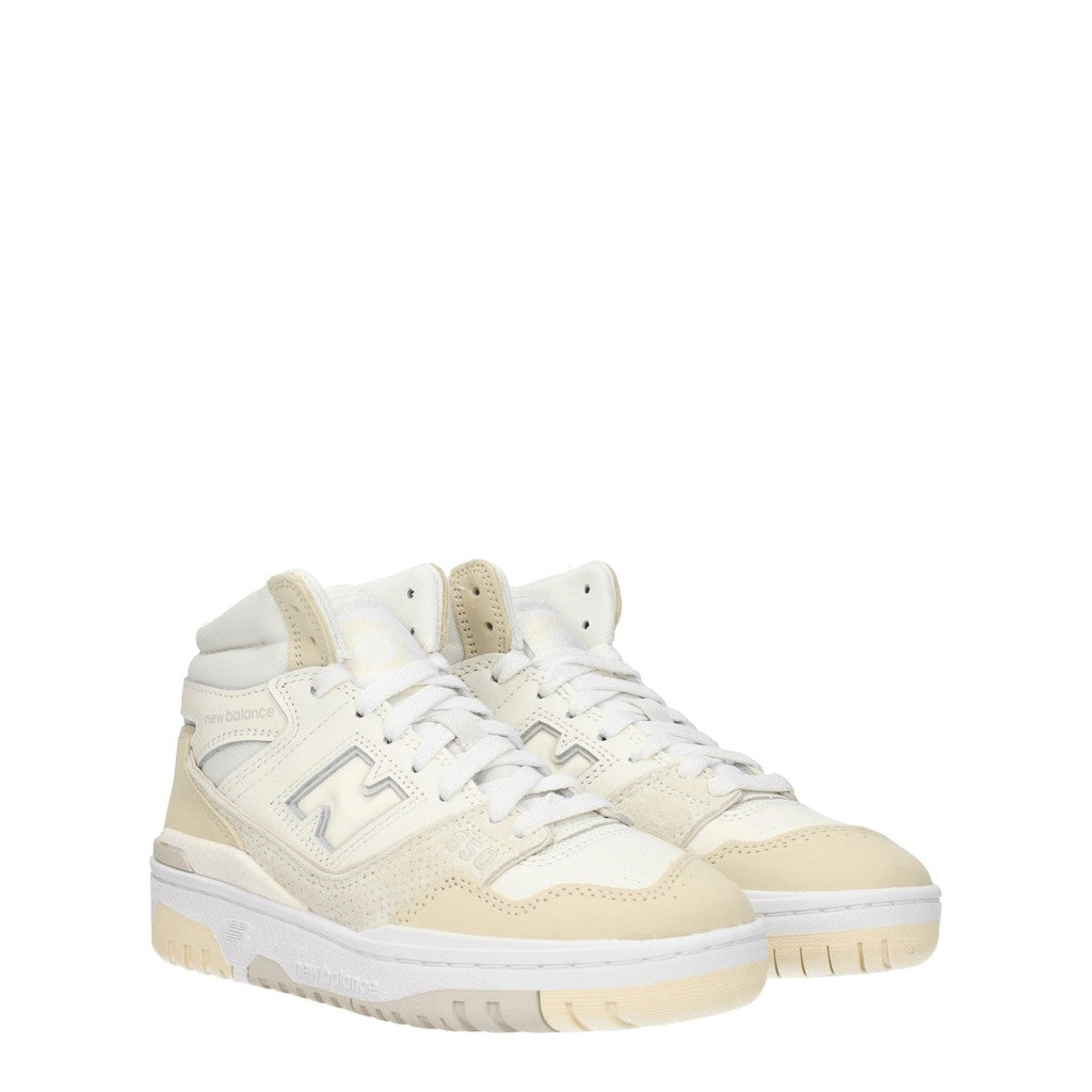 New Balance 650 Sneakers van leer en suède – Wit / Bruin