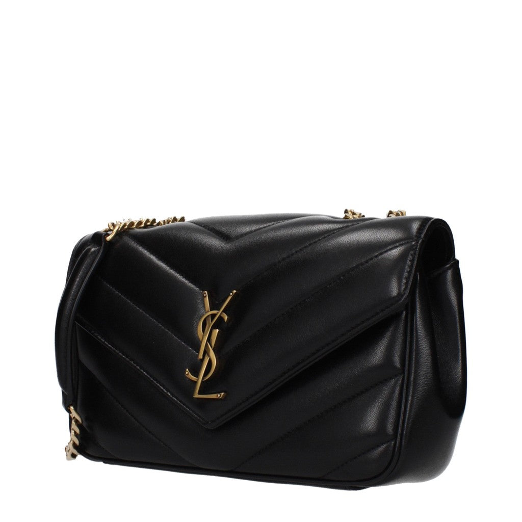 Saint Laurent Loulou Compacte schoudertas met kaartvak – Zwart