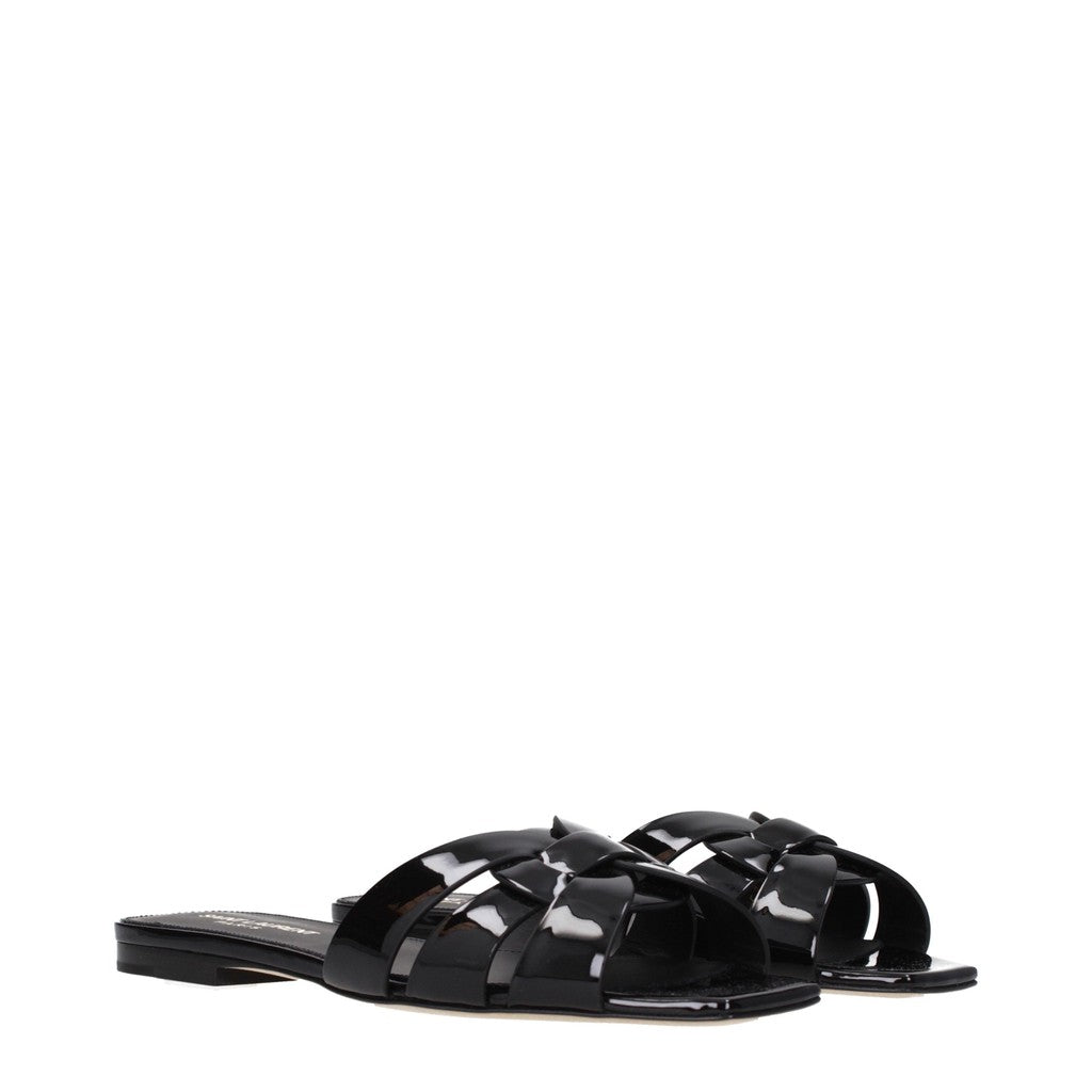 Saint Laurent Sandalen met open teen en leren zool – Zwart