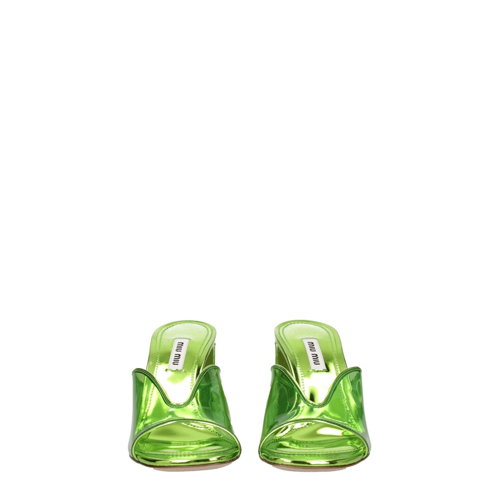 Miu Miu Sandalen van leer en plexiglas – Groen