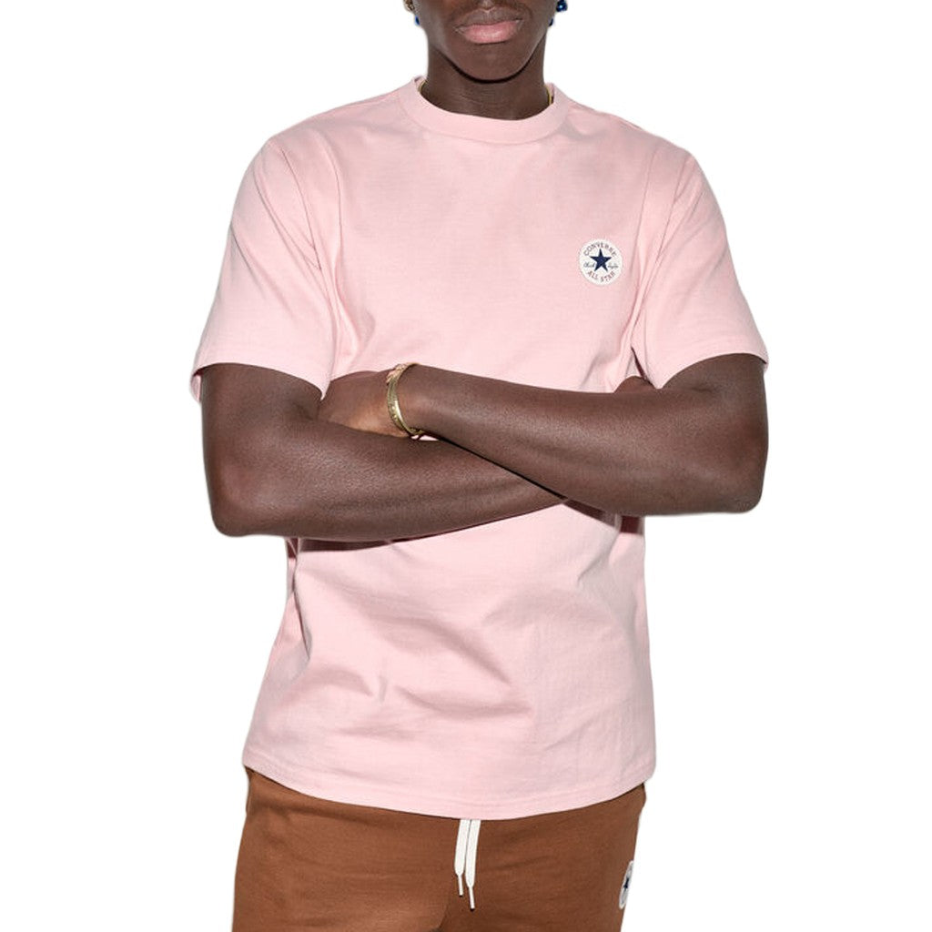 Converse T-shirt met ronde hals en bedrukt logo – Roze