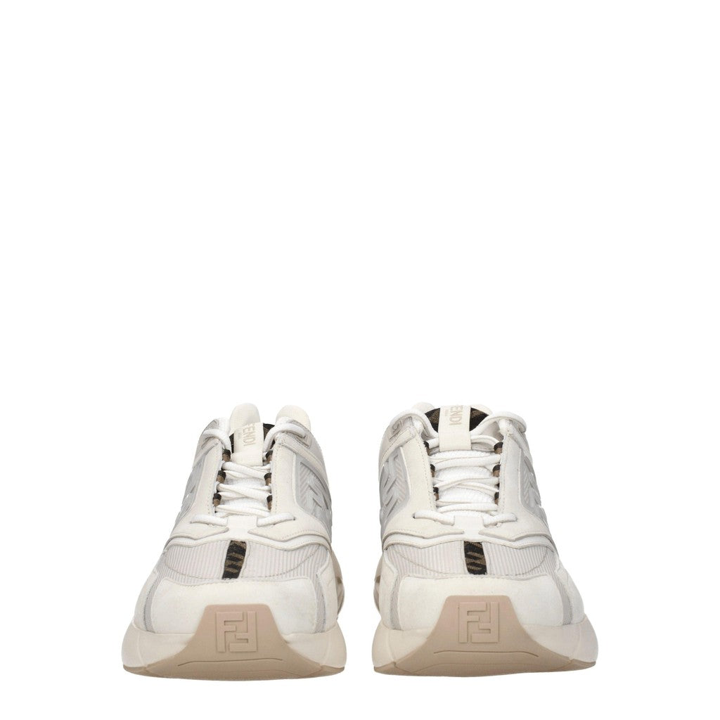 Fendi Sneakers van suède en stof – Beige
