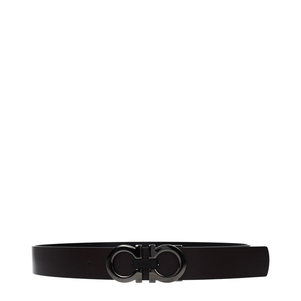 Salvatore Ferragamo Gancini Riem met drukknoopsluiting – Bruin / Zwart