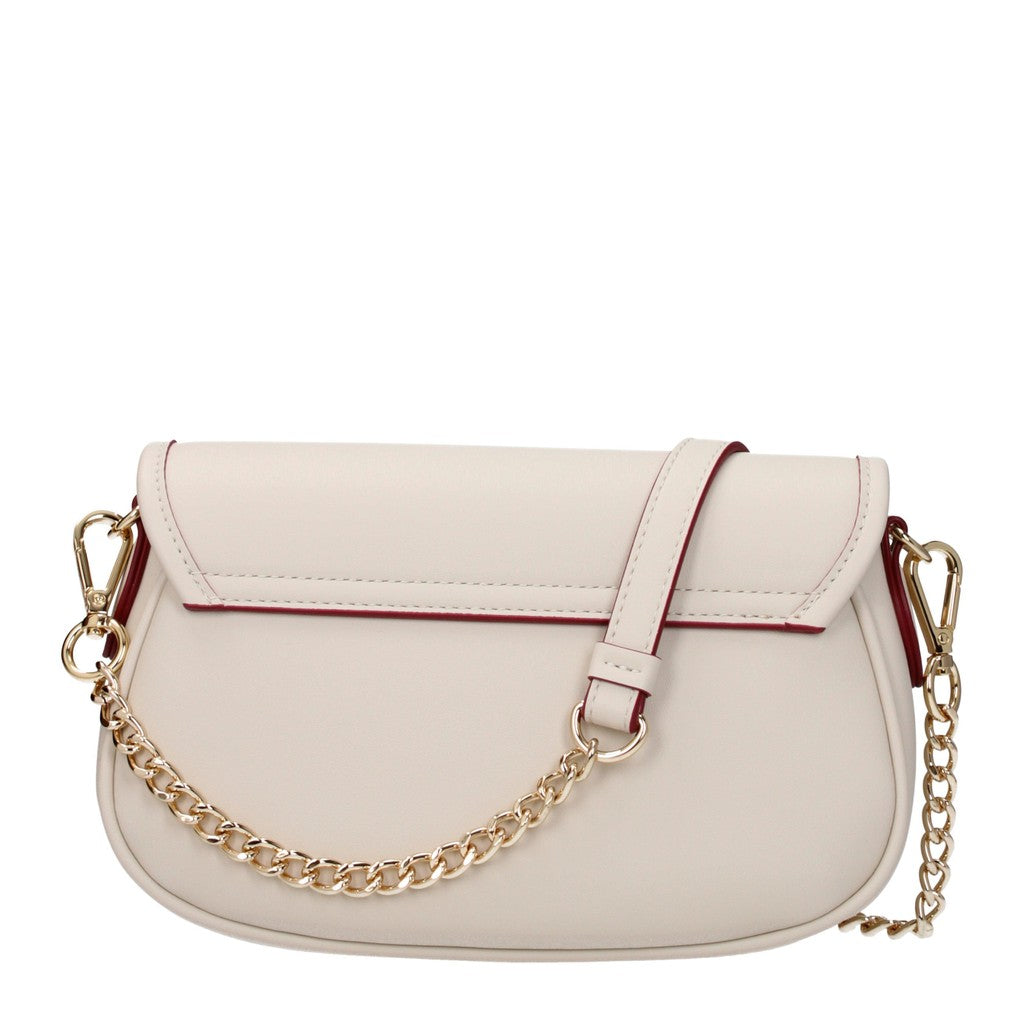 Love Moschino Compacte schoudertas met goudkleurige details – Ivoor