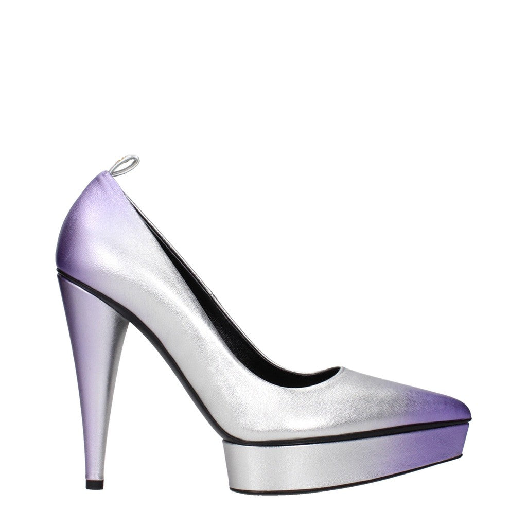 Tom Ford Plateaupumps met spitse neus – Zilver / Paars