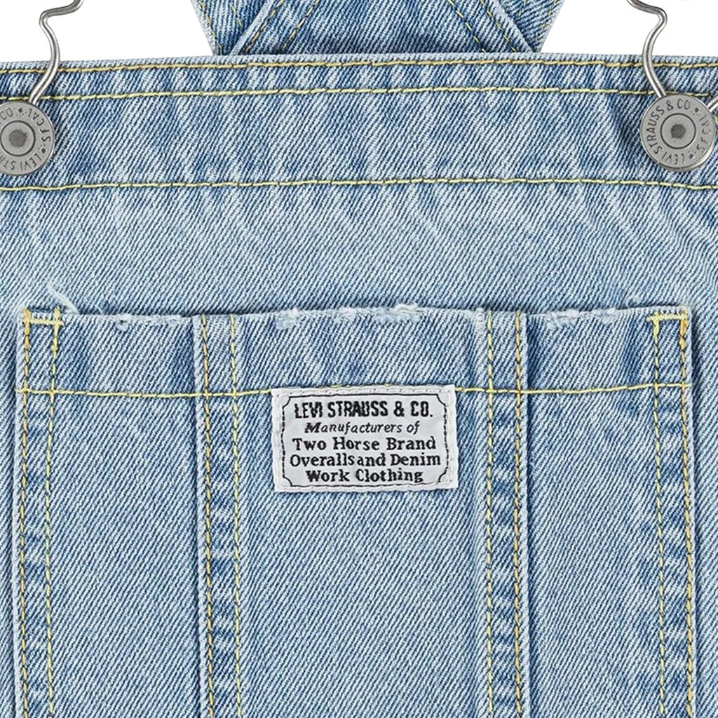 Levi's Kids Korte tuinbroek met knoopsluiting – Lichtblauw